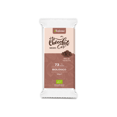 Chocolate negro com Nibs de Cacau Cru 100g Bioforma